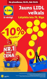 Buklets - LIDL - Jauns veikals, Lācplēša iela 76, Rīga (16.03.2026 - 18.03.2026)